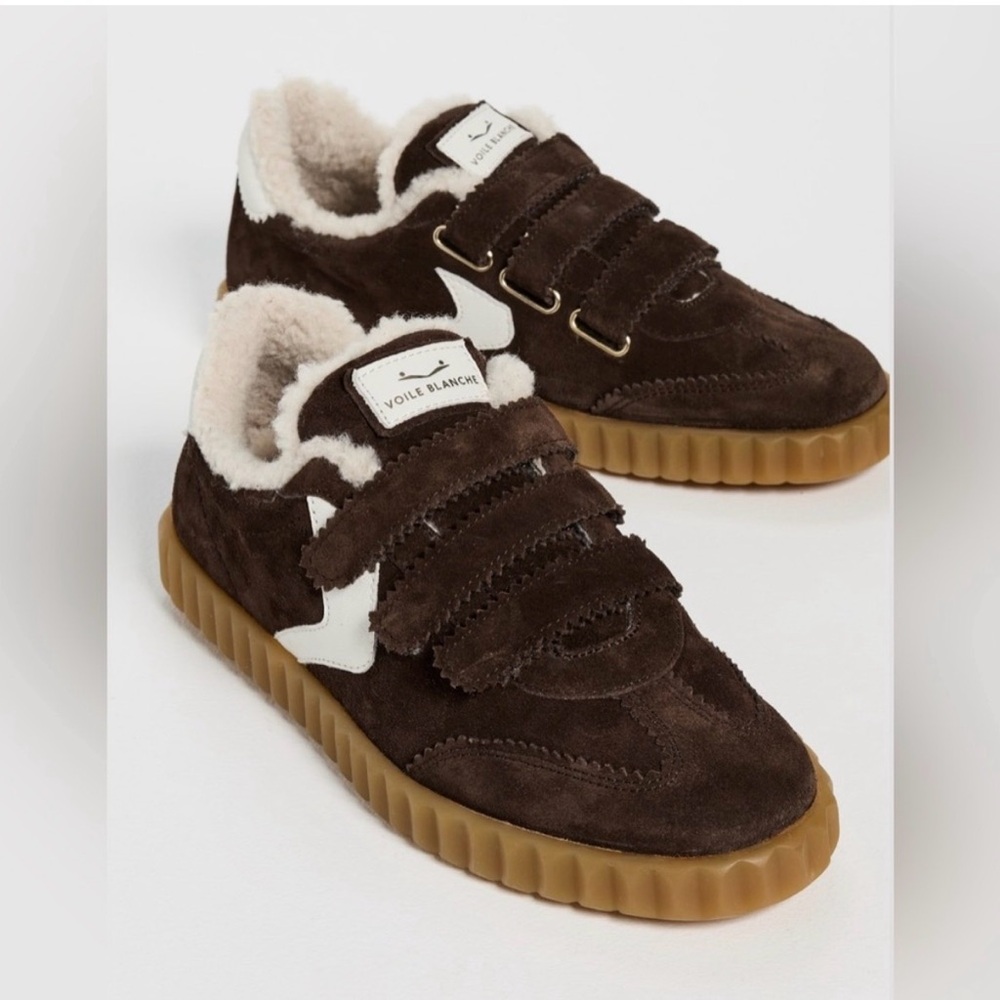 NWT VOILE BLANCHE Ines Fringe Sneakers in Dark Brown - Picture 2 of 15